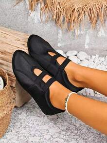 2026 Soft Bottom Ballet Shoes, Satin Casual Lightweight Sneakers, Comfortable Slip-On Shoes For Women - Black - View 4