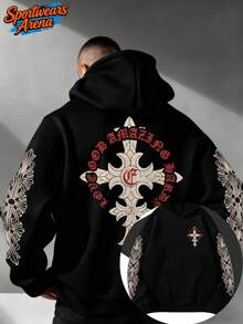 Check It Out! This Stylish Brand-Themed Hoodie Features A Double-Sided Print And Is Made Of 250g Polyester. It Cleverly Blends The Brand's Unique Logo With Fashionable Aesthetics, Creating A Naturally Beautiful And Cool Y2K Style-Simple Yet Creative. This Men's Casual Athletic Hoodie Is An Essential Long-Sleeved Item For Autumn And Winter. Affordable, Comfortable, And Unisex, It's The Perfect Gift For Men. Whether For Everyday Wear, Outdoor Activities, Or Street Style, It's An Ideal Choice And A Wonderful Gift For Friends And Family. - 黑色 - 查看 1