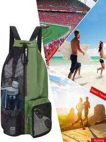 1 Beach Bag, Summer Outdoor Travel Bag, Swimming Equipment Bag, Mesh Backpack, Swimming Harness Pocket Bag, Wet Bag Backpack, Suitable For Swimming Equipment, Fitness, Exercise, Gifts, Backpacks ,Travel Essential Bag - Multicolor - View 4