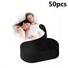 50pcs Black Snoring Reduction Tape Breathable Anti Snore Strips Men And Women Comfortable Firm Hold Easy To Use Suitable Daily Use - 50 Pieces (black) - View 1