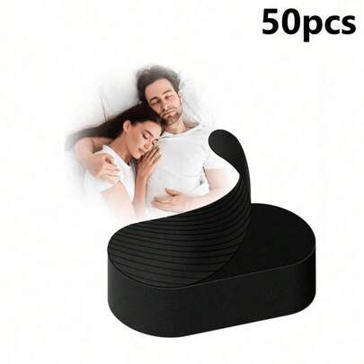 50pcs Black Snoring Reduction Tape Breathable Anti Snore Strips Men And Women Comfortable Firm Hold Easy To Use Suitable Daily Use