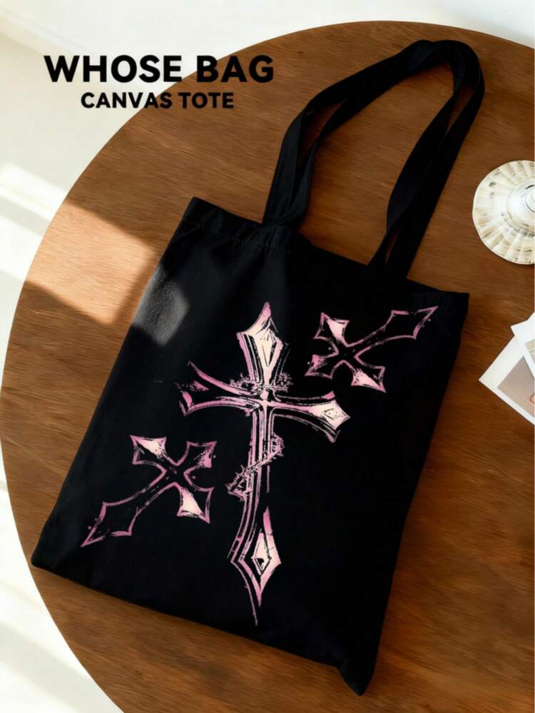 [Who's Bag] Kpop Idol Katseye, MANON, SOPHIA, DANIELA, LARA, MEGAN, YOONCHAE Fan Tote Bag, Pop Music Element Design Canvas Tote Bag, Reusable Shopping Bag, Foldable Large Capacity Casual Grocery Bag, Tote Bag - Multicolor - View 2