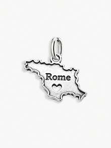 1件简约独特925纯银罗马地图吊坠，DIY饰品，精美圣诞礼物，男女皆宜 - 款式5 - 查看 9