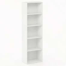 WALPLUS 5 Tier Reversible Color Open Shelf Bookcase Tall And Functional Storage Shelf For Books And Decor White - White - View 1
