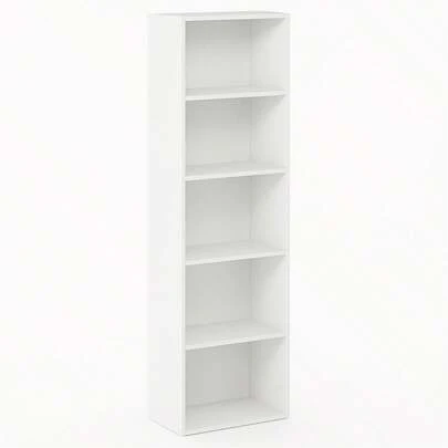  WALPLUS 5 Tier Reversible Color Open Shelf Bookcase Tall And Functional Storage Shelf For Books And Decor White
