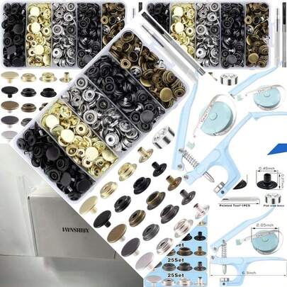 Heavy Duty Snap Fastener Tool For Boat Cover Repair, Canvas Sewing, Jeans & Clothes, Stainless Steel Snaps