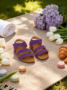 2026春夏儿童防滑软底多带舒适平底凉鞋 - 紫色 - 查看 7