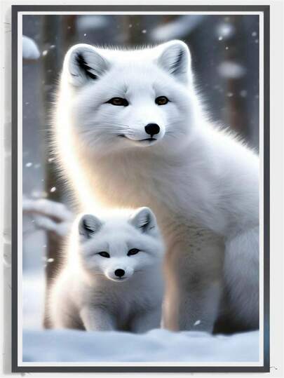 1 Set Kit de Pintura de Diamantes 5D, Patrón de Lobo, Diseño Creativo Nuevo, Arte de Mosaico Acrílico Brillante Redondo, Decoración de Pared para Relajación, Regalo Ideal para Vacaciones, Hogar, Oficina, Sala de Estar, Dormitorio, Decoración de Cafetería