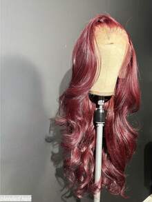 10-36英寸 180%密度 波浪卷蕾丝前假发 真人混纺发 13x4高清蕾丝前假发 真人混纺发 无胶假发 真人混纺发 预拔毛前额假发 女士真人混纺发 180%密度 波浪卷假发 带婴儿发 99J 酒红色 - S99J/BUG - 查看 2