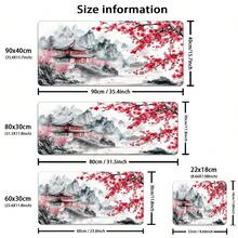 1 件装大号桌面垫，饰有山水梅花美景，多种尺寸可选；加长型游戏鼠标垫，底部防滑，边缘缝合，适用于电脑、办公、键盘、笔记本电脑。 - 豐富多彩的 - 查看 3
