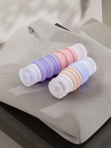 1个大容量双头斜纹布可折叠旅行水瓶，可折叠便携式储物瓶