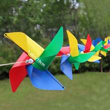 1 套户外装饰风车串，DIY 塑料风车悬挂式风车，户外风向标，适用于庭院、草坪和花园 > 户外装饰 > 风向标，户外装饰（100 个风车 + 30 米绳子） - 彩色 - 查看 12