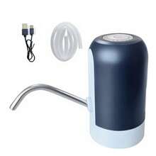 1 Set Shiny Black And White Electric Water Pump, USB Rechargeable One-Touch Electric Water Dispenser, Leak-Proof, Blue Light Display, Suitable For Home Kitchen, Living Room, Gatherings, Outdoor Camping, Practical Gift - Multicolor - View 15