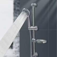 Shower Riser Kit With Adjustable Slide Bar, Handheld Shower Head, 170 Cm Hose & Soap Dish - Silver - View 2
