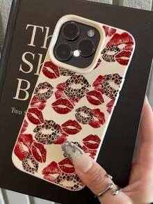 1pc Unique Astronaut & Red Lip Pattern Full Coverage TPU Shockproof Phone Case, Compatible With Apple 16, 15, 14, 13, 12, 11 Pro Max, Series - Kiểu 4 (1 chiếc) - Xem 3