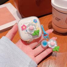 3D Cartoon Protective Case For Redmi Buds6 Play/6Lite/6Active Wireless Earphones, Cute Creative Transparent Soft Case With Pendant For Redmi Buds 4Pro/5Pro/6Pro - Three-dimensional Blue Flowers - View 21