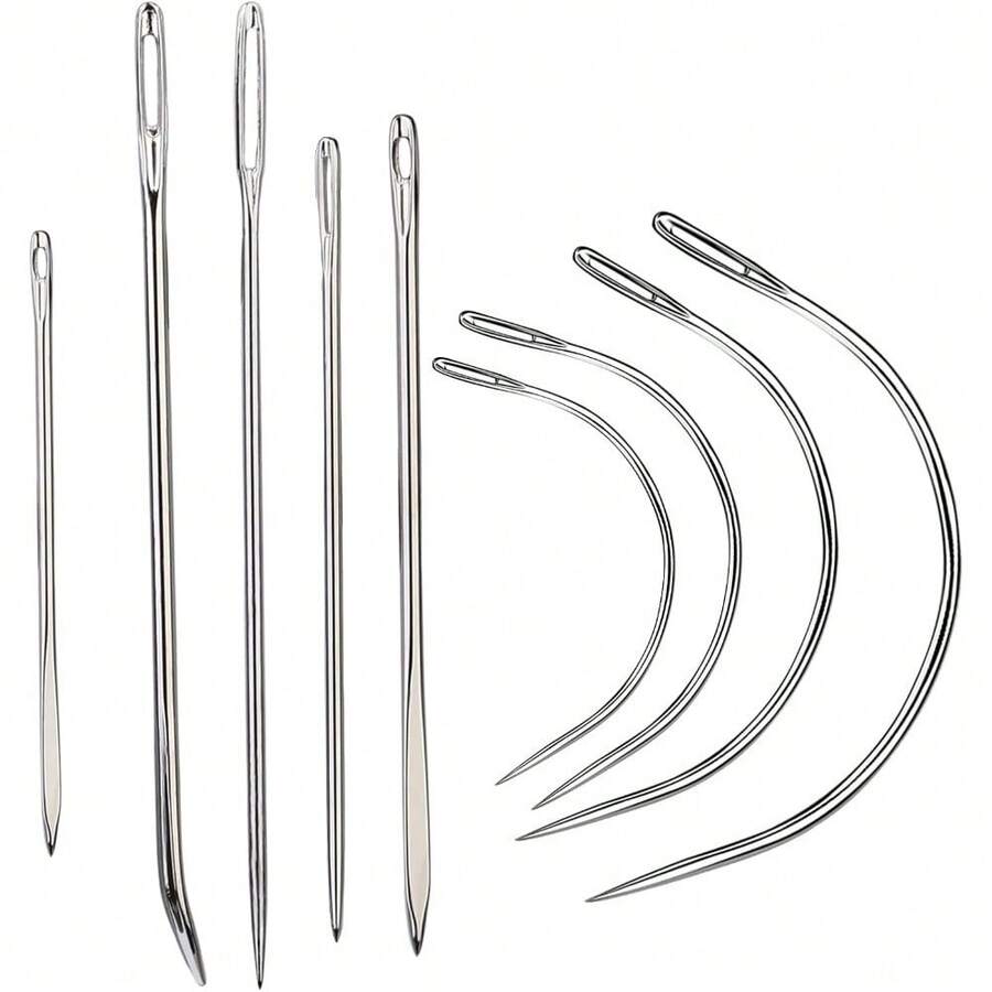 Heavy Duty Hand Sewing Needles Kit For Leather Upholstery Carpet Canvas Repair With Straight And Curved Needles - 1 - View 1