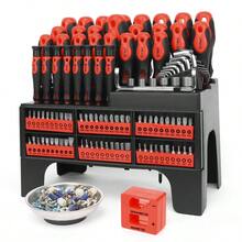Amartisan 118pcs Magnetic Screwdriver Set With Plastic Racking For Home Repair DIY Craft - 118-piece(Red) - View 4