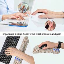 Keyboard Wrist Rest Pad  Pad Set,Ergonomic  Pad For Laptop Computer,Wrist Support Memory Foam Desk Pad For Gaming Office,Non Slip Rubber Pad Typing Relief Pain (Pad202) - Mousepad202 - Xem 5
