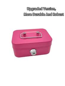 Lockable Colorful Coin Bank, Portable Cash, Card, Document Storage Box, Locked Metal Cash Box/Piggy Bank, Metal Coin Bank With Locked Coin Slot, Christmas & New Year Gift - Multicolor - View 12