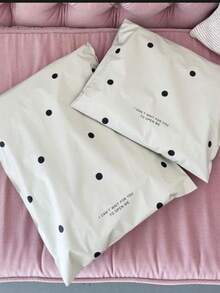 20 piezas/paquete Bolsas de mensajero con lunares blancos marfil, adecuadas para la temporada de regreso a clases, temporada de graduación, temporada de bodas, cumpleaños y otras ocasiones, se pueden usar como bolsas de regalo, bolsas de almacenamiento de plástico grueso, bolsas para maletas, bolsas para ropa, aplicables a regreso a clases, útiles escolares, escuela, oficina, transporte, envío y correo, etc. - blanco lechoso - Ver 4