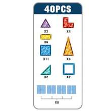 wsfMagnetic Set de Bloques de Construccion Magneticos 3D 45 Piezas Castillo de Cristal Stem Juguetes Niños y Niñas.aad - como en la foto - Ver 6