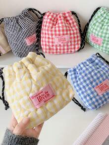 1 Bolsa para Câmera Acolchoada Xadrez Fofa, Estojo para Câmera CCD, Material Macio, Anti-queda e à Prova de Poeira, Bolsa Pequena para Câmera, Adequada para Armazenamento de Câmeras com Cartão Preto, Simples e Portátil, Anti-queda, Anti-arranhões, Uso Externo Multiuso, Acessório para Câmera, Essencial para Viagem, Essencial para Cruzeiro, Essencial para Dormitório, Presentes de Aniversário, Presentes para Madrinhas, Presentes para Mães, Presentes para Professores, Presentes de Dia dos Namorados, Estojo para Carregador, Organizadores de Bagagem para Mulheres e Homens - Multicolorido - Ver 2