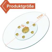 Tischplatte. Zweistufige, Drehbare Runde Glasplatte. The Upper Glass Surface Is 77 Cm, The Lower One Is 38 Cm. Das Drehbare Design Ermöglicht Ein Facheres Aufnehmen Und Abstellen Von Gegenständen. - White - View 2