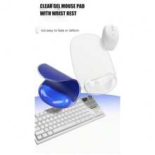 Gel Wrist Rest For ,Ergonomic Pad With Clear Cushioned Pa 1lm Rest,Gel  Pad With Wrist Support,Small Desk Mat,Office Desk Work Accessories For Women,Carpal Tunnel Relief (A-Purple) - A-紫色 - 查看 9