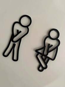 Cartelli divertenti per il bagno 2D - Cartelli bagno uomini e donne - Decorazione porta bagno uomini e donne, adatti per ristoranti, mense, hotel, caffè e altri luoghi - Multicolore - Visualizzare 11