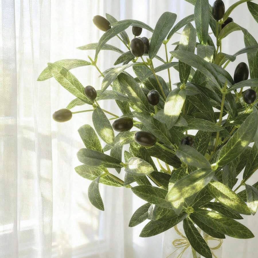 1/4/8 件真实触感小短枝人造桉树叶星空婚礼花束配件餐桌卧室家居装饰