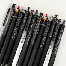 Dongmi Gel Pen Set, INS Style, Black Series, 6-Piece Set,High "Appearance Value" Student Practice Pens, A Set Of 6 Practice Pens, 0.5mm Practice Pens, Fast-Drying, Smooth, Gel Pens For Wholesale - Black - View 4