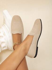 Women & Teen Girls' Outdoor Casual Fashionable Breathable Flat Shoes - Apricot - View 7