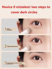 2支遮瑕刷，适用于提亮眼妆、眼霜和遮瑕膏，可遮盖瑕疵、晕染，并可混合粉底液，化妆刷 - 西瓜粉 - 查看 2