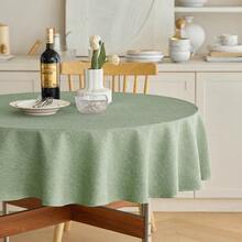 Faux Linen Rustic Round Tablecloth For Coffee Table, Decorative Waterproof Outdoor Anti-Scratch Table Cloth Cover For Party, Wedding, Picnics, Patio(Round, 70 Inch(4-6 Seats), Sage Green),SageGreen70inchRound - SageGreen70inchRound - View 1