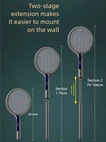 OBOVAY Rechargeable Foldable Telescopic Electric Mosquito Swatter, 1200mAh, Suitable For Home And Pest Control - Random Color - View 4