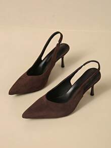 法式经典优雅蝴蝶结尖头高跟凉鞋，时尚春夏套脚凉鞋，百搭通勤凉鞋