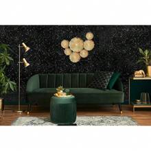 Glitter Black Peel And Stick Wallpaper - Se- Adhesive Decorative DIY Decoration 17.7\X393.7\ - 黑色的 - 查看 4