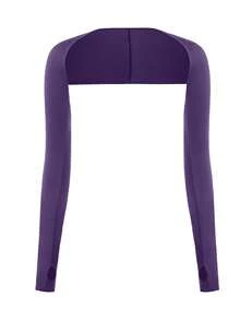 1pc Shoulder Arm Sleeve Summer Sun Protection Shawl Sleeve Outdoor Cycling Solid Color Lightweight Sporty Cardigan Jacket Crop Top Elegant Small Capelet Shoulder Sleeve Jacket For Women