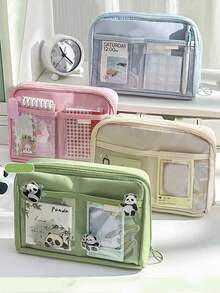 90 Degree Opening Pencil Case, 12 Compartments, Oxford Cloth Material, Stationery Storage Bag, Essential For Back To School, Suitable For School Supplies, Pencil Box, Backpack - One Size - View 4