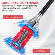 Portable Fiberglass Golf Swing Stick, Improve Grip & Shot Accuracy Golf Warm-Up Tool For Beginners & Pros-Red,• Clear Sound Feedback System: This Click Stick Golf Swing Trainer Features A Built-In Mechanism That Produces A Crisp "Click" The Moment Your Wrists Release At The Ideal Point, Offering Instant Audio Feedback For Golfers. • Instant Correction: Better Performance Is At Your Fingertips-Each Clear Click Indicates The Correct Release, Helping You Immediately Identify And Adjust Any Swing Flaws.  With Every Practice, You'll Gain A Deeper Understanding Of Wrist Timing And Improve Shot Accuracy For Lasting Results. - 紅色 - 查看 3