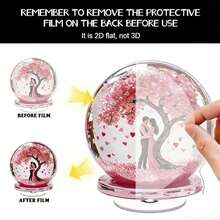 情人节360度旋转2D平面亚克力桌面摆件，适用于家居、办公室、婚礼、生日礼物，2D平面设计，复古美学。 - 彩色 - 查看 3