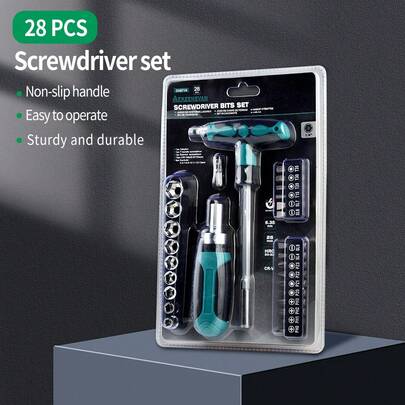 Ratchet Wrench Tool Set - Wrench/Socket/Screwdriver/Bits For Automotive, Office Equipment, Factory Machinery, Home Appliances, Furniture, And Professional Repair