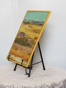 1pc Iron Art Foldable Mini Easel, Desktop Display Stand, Suitable For Frames, Paintings And Plaques, Office Desk Fixed Holder - Multicolor - View 4