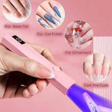 NEUZOJIT UV Nail Lamp With Stand Foldable,360°Adjustable Rotation,Portable,Relax Hands,Pink Flash Cure Lamp,For Gel Polish Home DIY Salon Women Painting Manicure - 美甲燈筆 - 查看 5