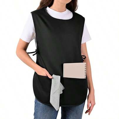 Fashionable Black Sleeveless Apron - Suitable For Use In The Kitchen, Floral Art Creation, And Home Decor, Its Stylish Design Is Perfect For Women To Wear