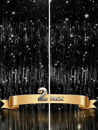 2 Stücke schwarzer Pailletten Vorhang Hintergrund & Blumenkranz, Party Deko Foto Requisiten, geeignet für Schlafzimmer, Wohnzimmer, Outdoor, ideal für Geburtstag, Hochzeit, Valentinstag, Singles Party, Feiertage und andere Anlässe