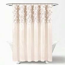 Decor x 72 Pulgadas Cortina de Ducha B Lillian Baño con diseño de círculo Brillante Texturizado