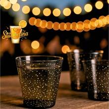 100 COUNT - BLACK SPARKLE SHOT GLASSES | Disposable Plastic Drink Party Cups | Neon Shiny Color Party Jello Shooters - 1 - Xem 3