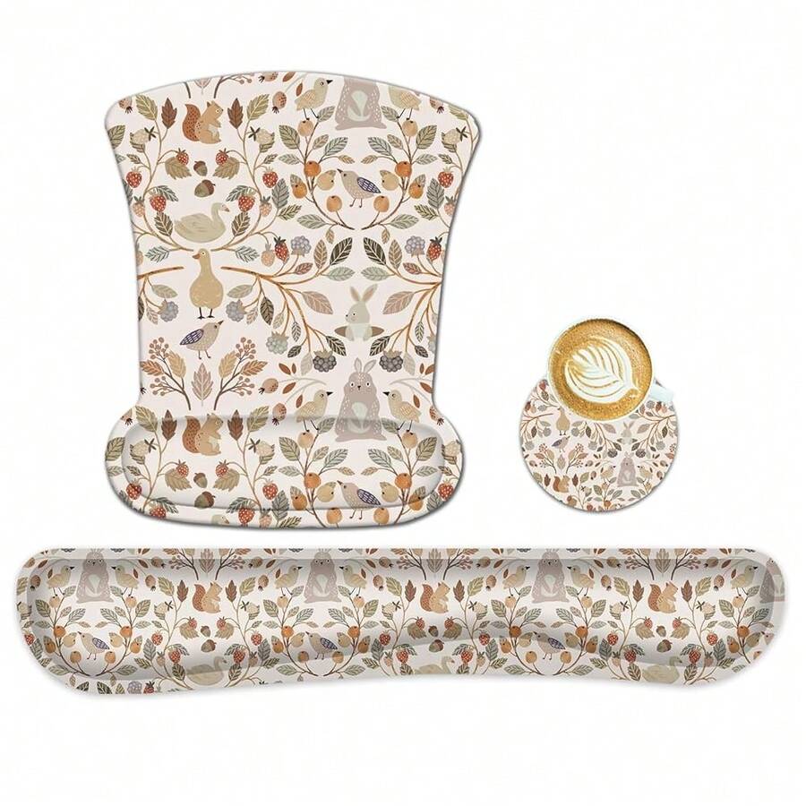 Keyboard Wrist Rest Pad  Pad Set,Ergonomic  Pad For Laptop Computer,Wrist Support Memory Foam Desk Pad For Gaming Office,Non Slip Rubber Pad Typing Relief Pain (Pad202) - Mousepad202 - Xem 1